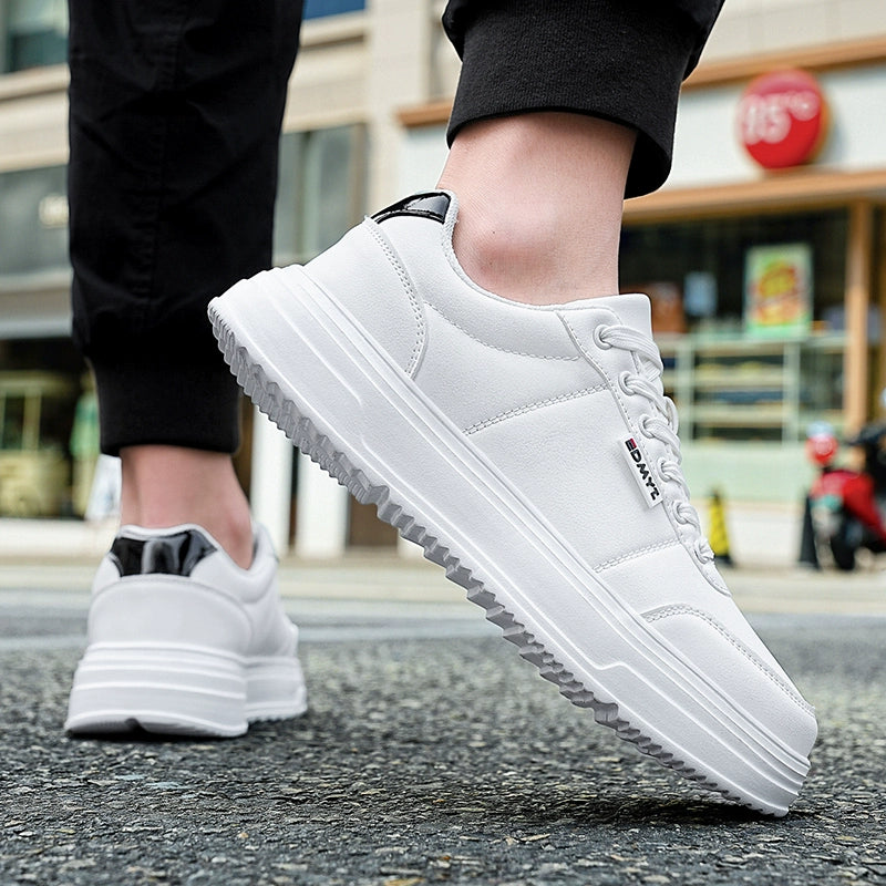 Huaqiang Warrior Men's Shoes White Shoes Men's Spring and Summer Versatile Thick Sole Height Increasing Shoes Casual Couple's Board Shoes Men