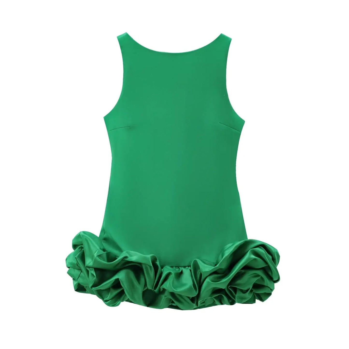 TRAF Women Sexy Ball Gown Dress 2024 Fashion Female Sleeveless Backless Dress Elegant Ruffles Slim Back Zipper Party Dress