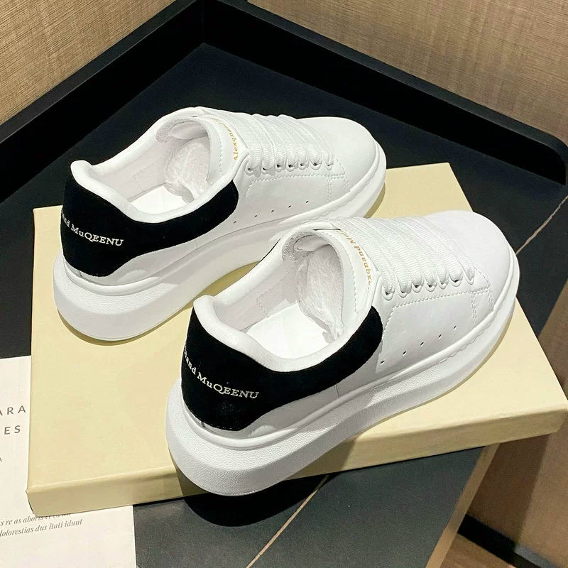 Kley McQueen Authentic Leather Clunky Sneakers Sports Leisure Shoes 2023 New Arrival Platform White Shoes Women's Elevator Shoes Sneakers