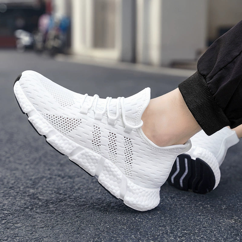 2023 New Arrival Invisibly Heightened Shoes Men's 8cm6cm Summer Breathable Mesh Casual Shoes Hidden Heel White Shoes Men