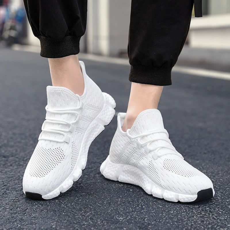 2023 New Arrival Invisibly Heightened Shoes Men's 8cm6cm Summer Breathable Mesh Casual Shoes Hidden Heel White Shoes Men